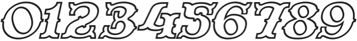 Evereast Slab-Western Outline Italic otf (400) Font OTHER CHARS