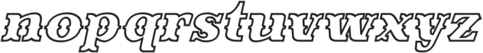 Evereast Slab-Western Outline Italic otf (400) Font LOWERCASE