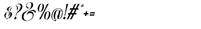 Evahgelina Italic Font OTHER CHARS