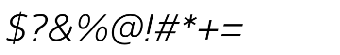 Evander Light Italic Font OTHER CHARS
