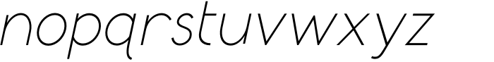 Evie Sans Extra Light Italic Font LOWERCASE