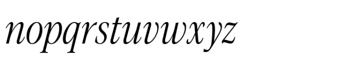 Evoque Condensed Light Italic Font LOWERCASE