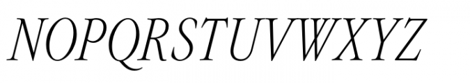 Evoque Condensed Thin Italic Font UPPERCASE