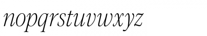Evoque Condensed Thin Italic Font LOWERCASE