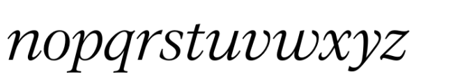 Evoque Light Italic Font LOWERCASE