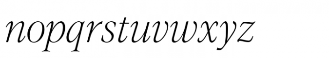 Evoque Narrow Thin Italic Font LOWERCASE