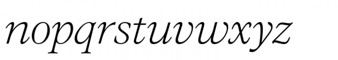 Evoque Thin Italic Font LOWERCASE