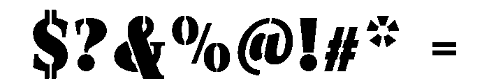 Exovect Black Condensed Font OTHER CHARS