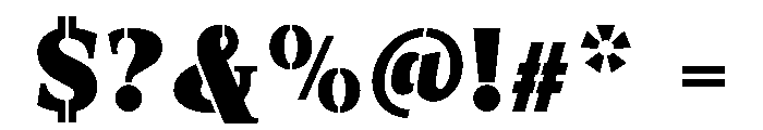 Exovect Black Semi Condensed Font OTHER CHARS