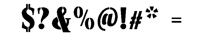Exovect Bold Condensed Font OTHER CHARS