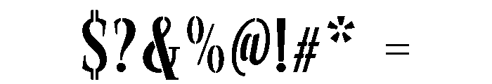 Exovect Condensed Font OTHER CHARS