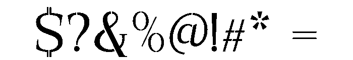 Exovect Light Semi Expanded Font OTHER CHARS