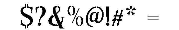 Exovect Regular Font OTHER CHARS