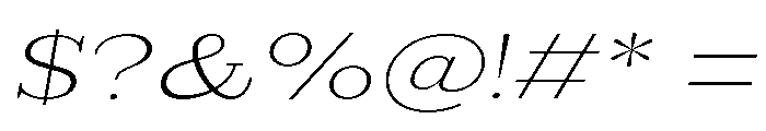 Extinguish ExtLt Exp Slant Font OTHER CHARS