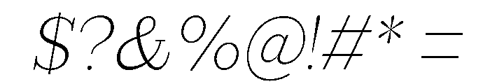 Extinguish ExtLt SemiCond Slant Font OTHER CHARS