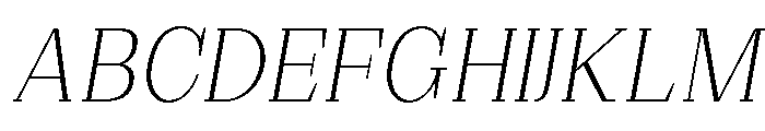 Extinguish ExtLt SemiCond Slant Font UPPERCASE
