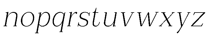 Extinguish ExtLt SemiCond Slant Font LOWERCASE