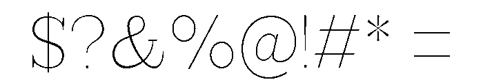 Extinguish Thin Semi Condensed Font OTHER CHARS
