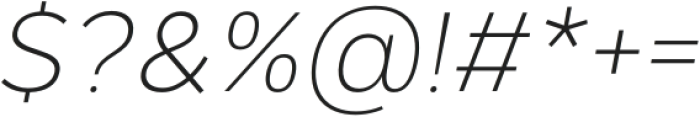 Exalted ExtraLight Italic otf (200) Font OTHER CHARS