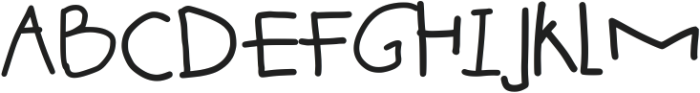 Excitedly Regular otf (400) Font UPPERCASE