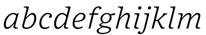Exchange MicroPlus Light Italic Font LOWERCASE