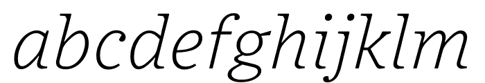 Exchange Standard Extra Light Italic Font LOWERCASE