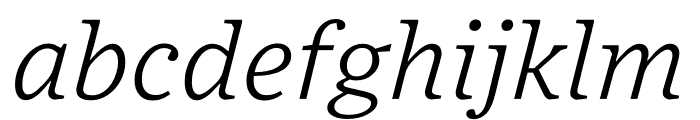 Exchange Standard Light Italic Font LOWERCASE