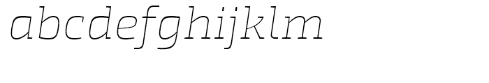 Exo Slab Thin Italic Font LOWERCASE