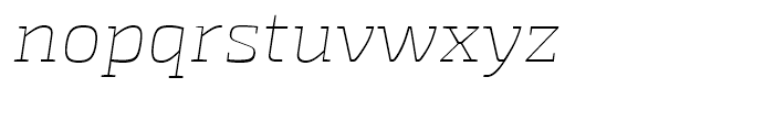 Exo Slab Thin Italic Font LOWERCASE