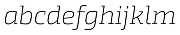 Exo Slab Pro Extra Light Italic Font LOWERCASE