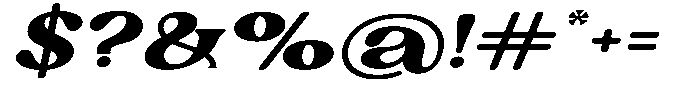 Ex Vaganza Black Expanded Slanted Font OTHER CHARS