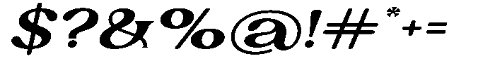 Ex Vaganza Bold Expanded Slanted Font OTHER CHARS