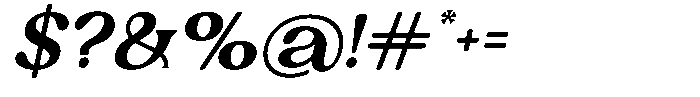 Ex Vaganza Bold Slanted Font OTHER CHARS