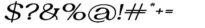 Ex Vaganza Expanded Slanted Font OTHER CHARS