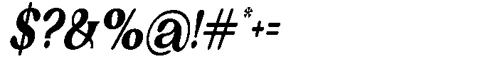 Ex Vaganza Extra Bold Condensed Slanted Font OTHER CHARS
