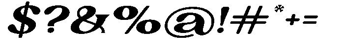 Ex Vaganza Extra Bold Expanded Slanted Font OTHER CHARS
