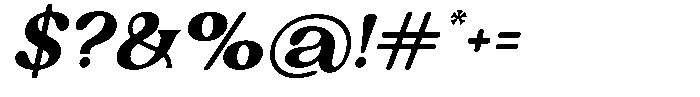 Ex Vaganza Extra Bold Slanted Font OTHER CHARS