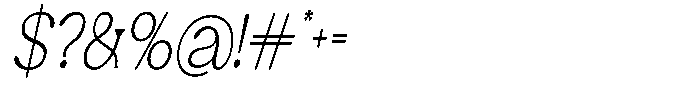Ex Vaganza Extra Light Condensed Slanted Font OTHER CHARS