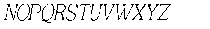 Ex Vaganza Extra Light Condensed Slanted Font UPPERCASE