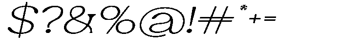 Ex Vaganza Extra Light Expanded Slanted Font OTHER CHARS
