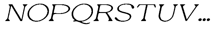 Ex Vaganza Extra Light Expanded Slanted Font UPPERCASE
