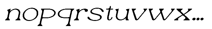 Ex Vaganza Extra Light Expanded Slanted Font LOWERCASE