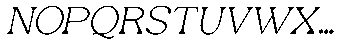 Ex Vaganza Extra Light Slanted Font UPPERCASE