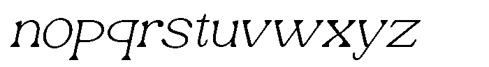 Ex Vaganza Extra Light Slanted Font LOWERCASE
