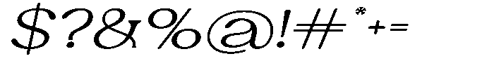 Ex Vaganza Light Expanded Slanted Font OTHER CHARS