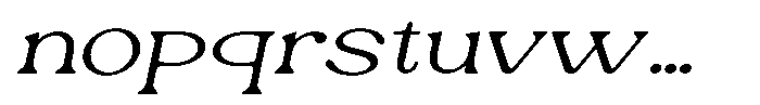Ex Vaganza Light Expanded Slanted Font LOWERCASE