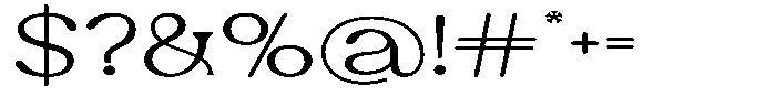 Ex Vaganza Light Expanded Font OTHER CHARS