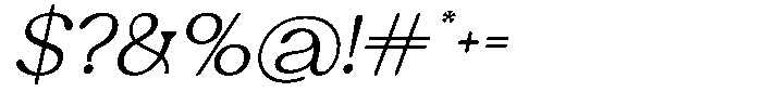 Ex Vaganza Light Slanted Font OTHER CHARS