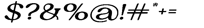 Ex Vaganza Medium Expanded Slanted Font OTHER CHARS