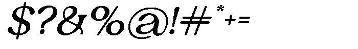 Ex Vaganza Medium Slanted Font OTHER CHARS
